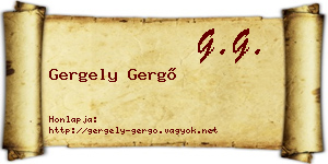 Gergely Gergő névjegykártya